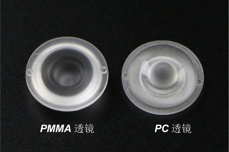 optics made of PMMA or PC materials