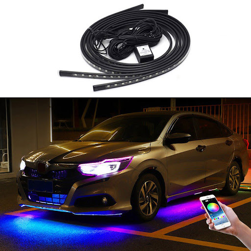 RGB LED rock lights under the car