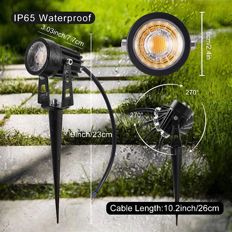 LED spike light for garden and outdoors