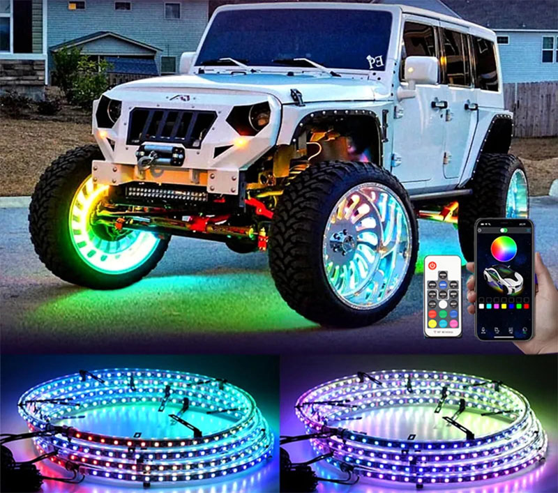 LED rim lights for offroad tuning