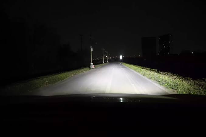 High beam of motorsport led light at night contest